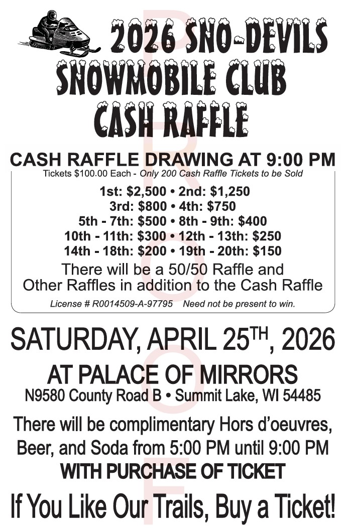 Snowhite Raffle Sno-Devils Snowmobile Club Inc. FUNDRAISERS